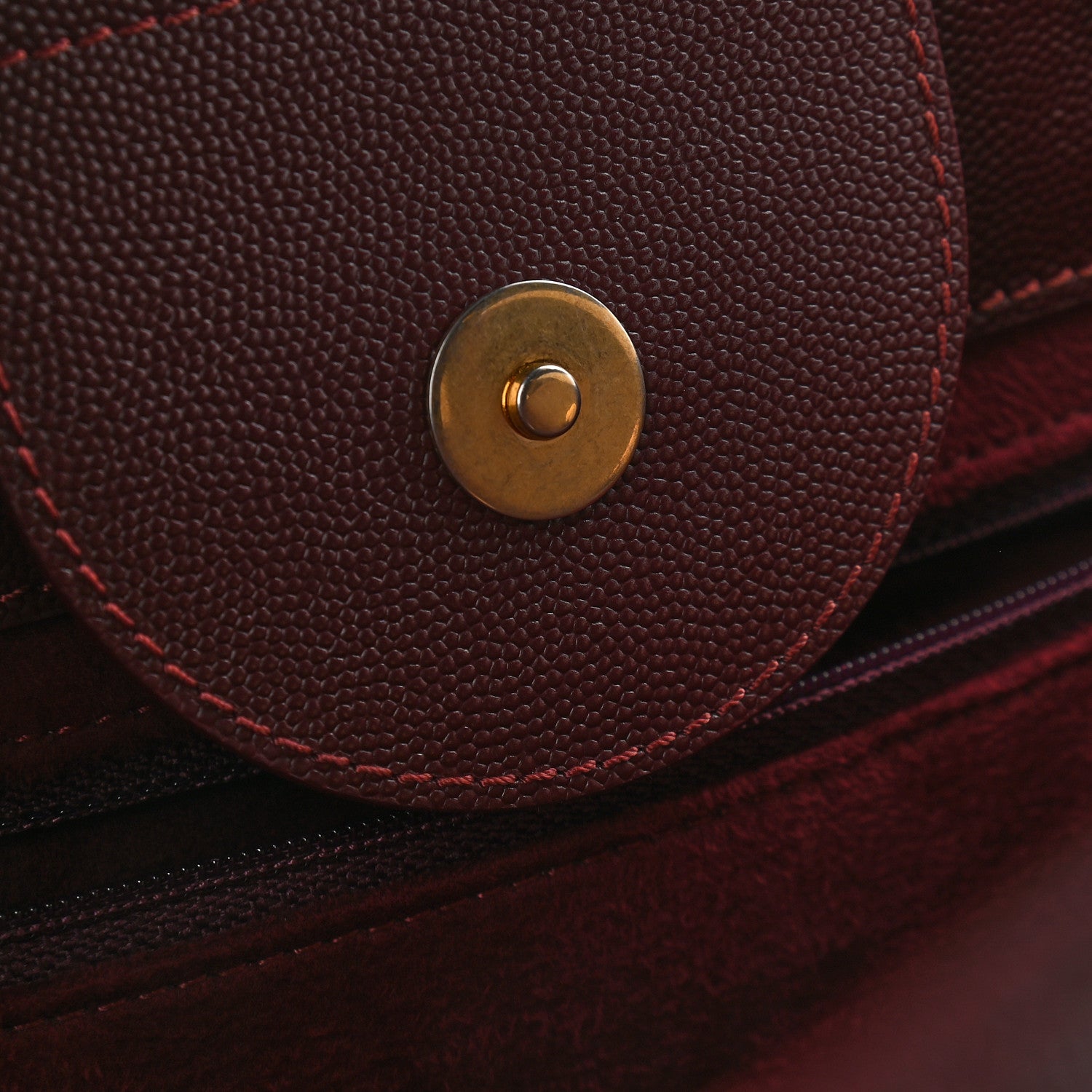 Chanel Caviar Small Studded Deauville Tote Burgundy 10 of 10