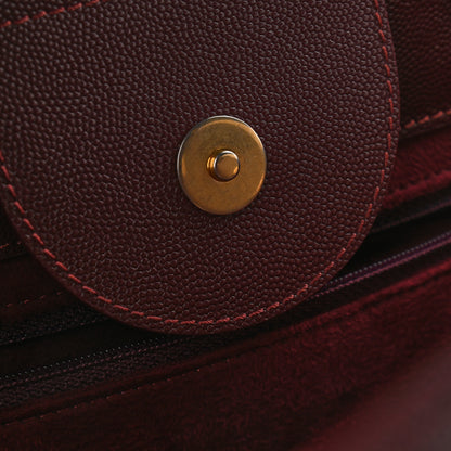 Chanel Caviar Small Studded Deauville Tote Burgundy 10 of 10