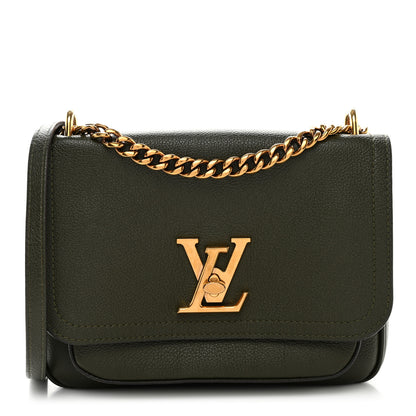 Louis Vuitton Grained Calfskin Lockme Chain Bag PM Kaki 1 of 9
