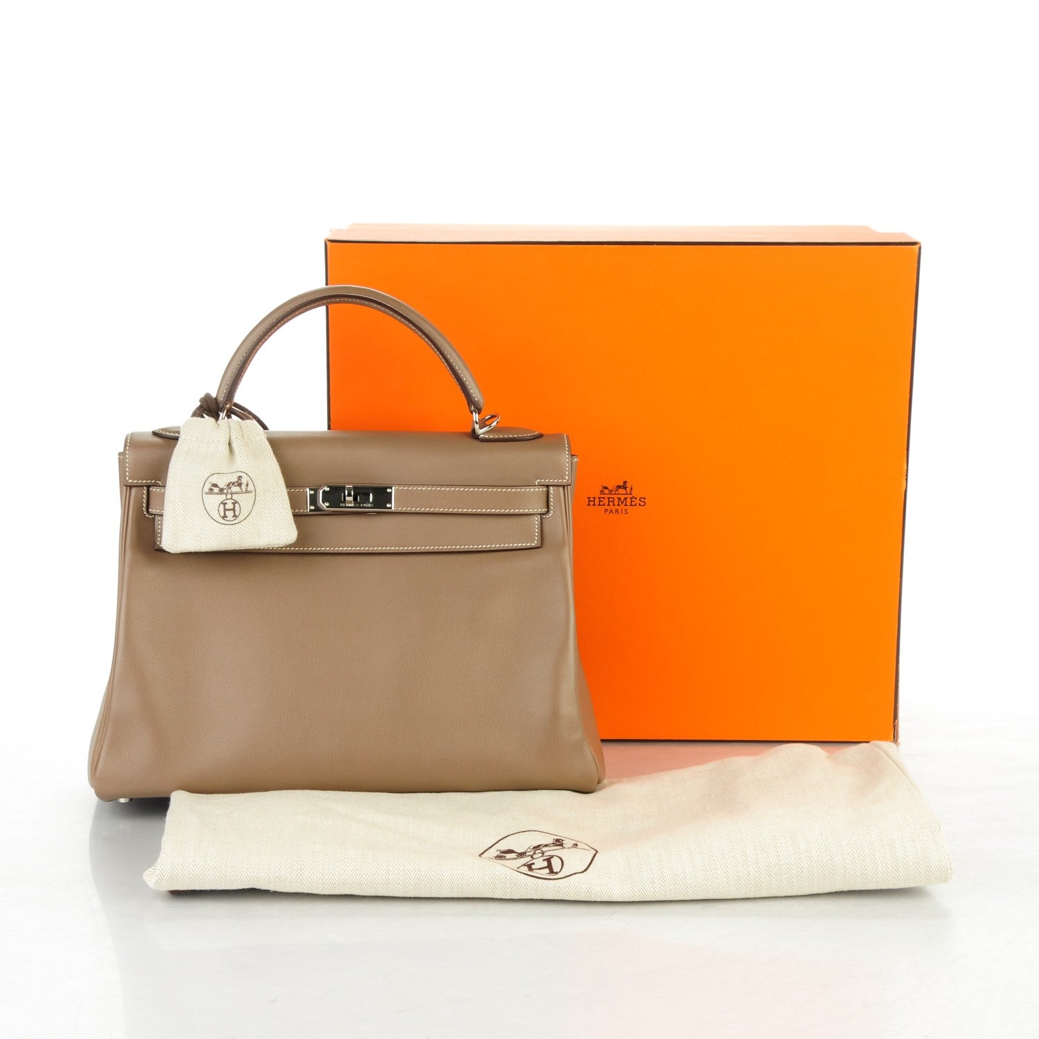Hermes Swift Kelly Retourne 32 Etoupe 28 of 28