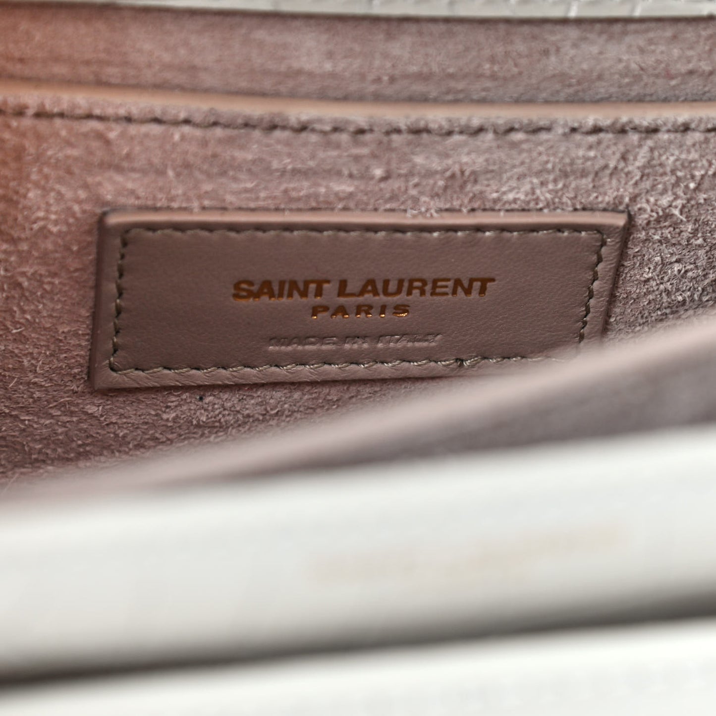 Calfskin Crocodile Embossed Medium Monogram Sunset Blanc Vintage