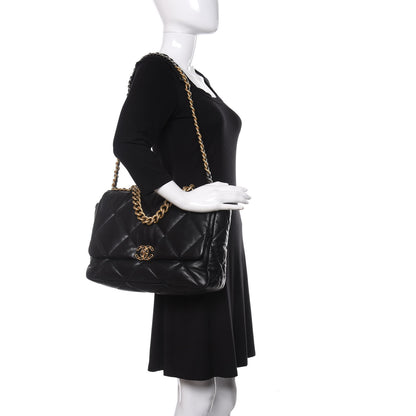 Chanel Goatskin Quilted Maxi 19 Flap Black 2 of 11