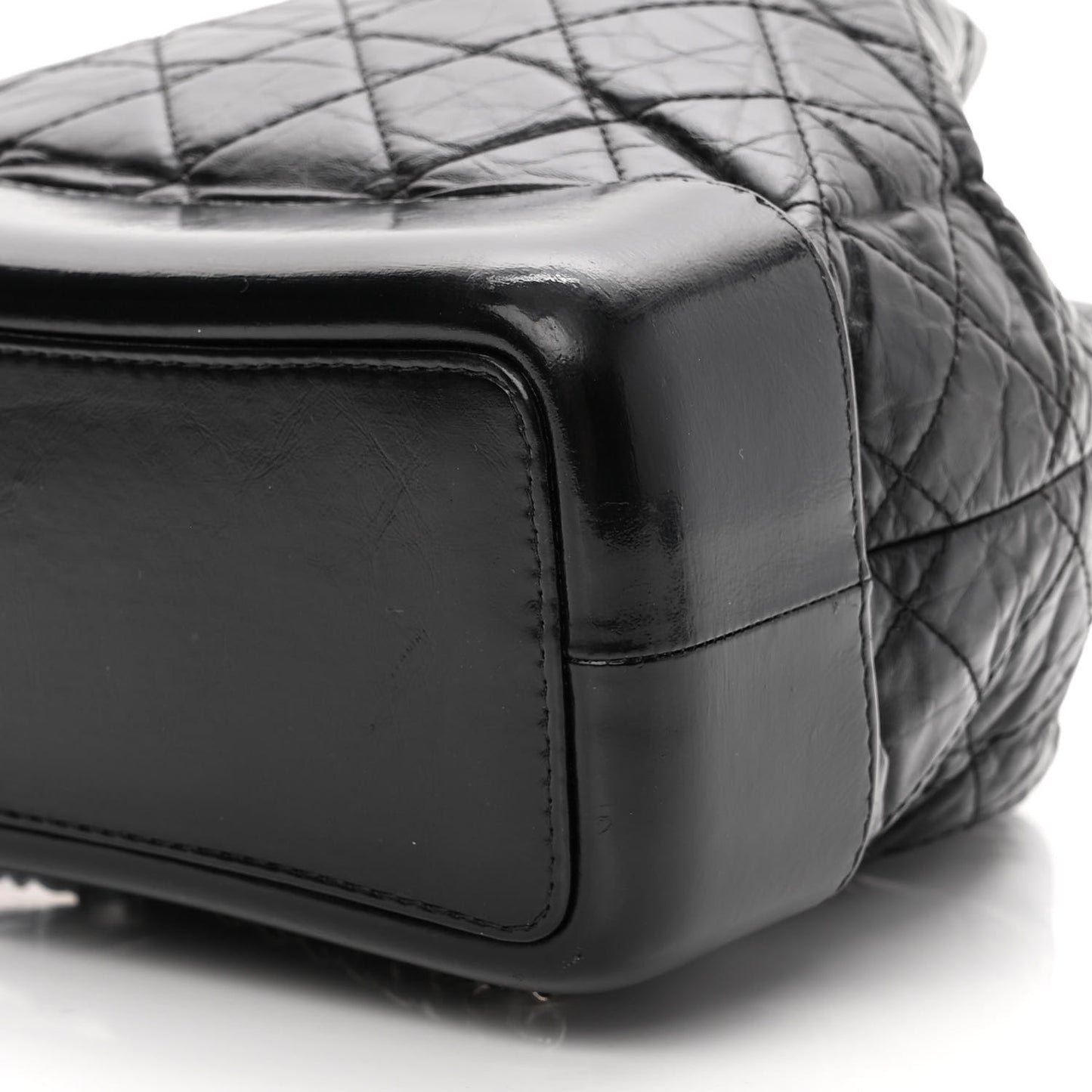 Aged Calfskin Quilted Small Gabrielle Backpack Black