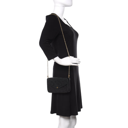 Louis Vuitton Empreinte Pochette Felicie Chain Wallet Black 2 of 11