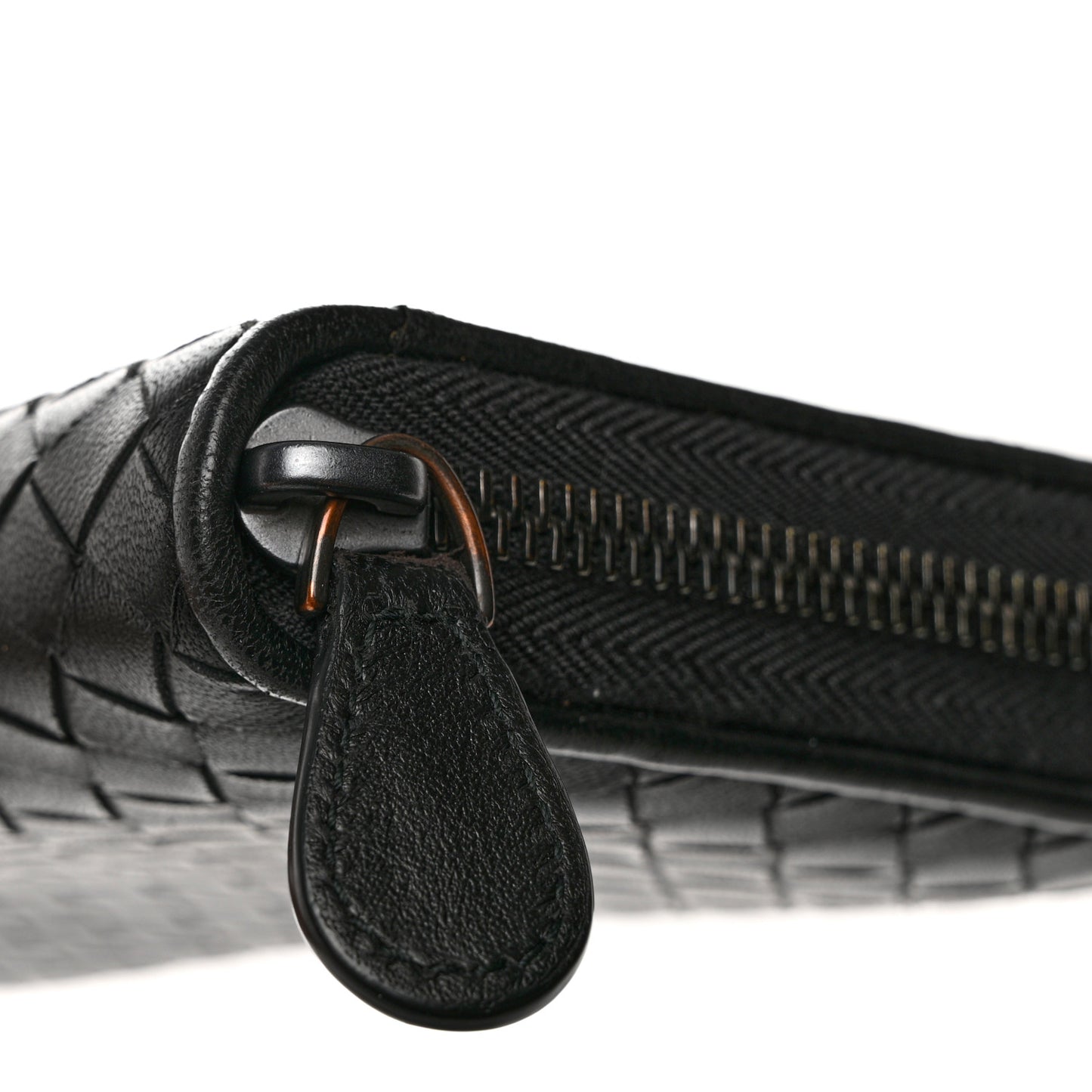 Nappa Intrecciato Zip Around Wallet Black