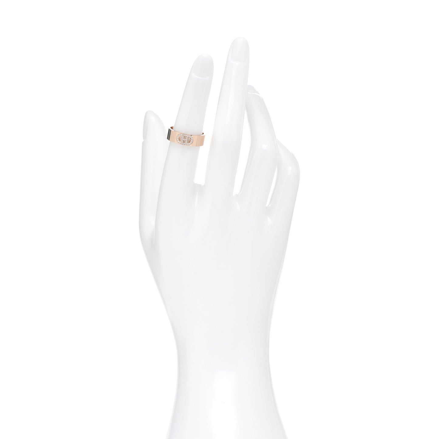 18K Rose Gold Diamond PM H D'Ancre Ring 51 5.75