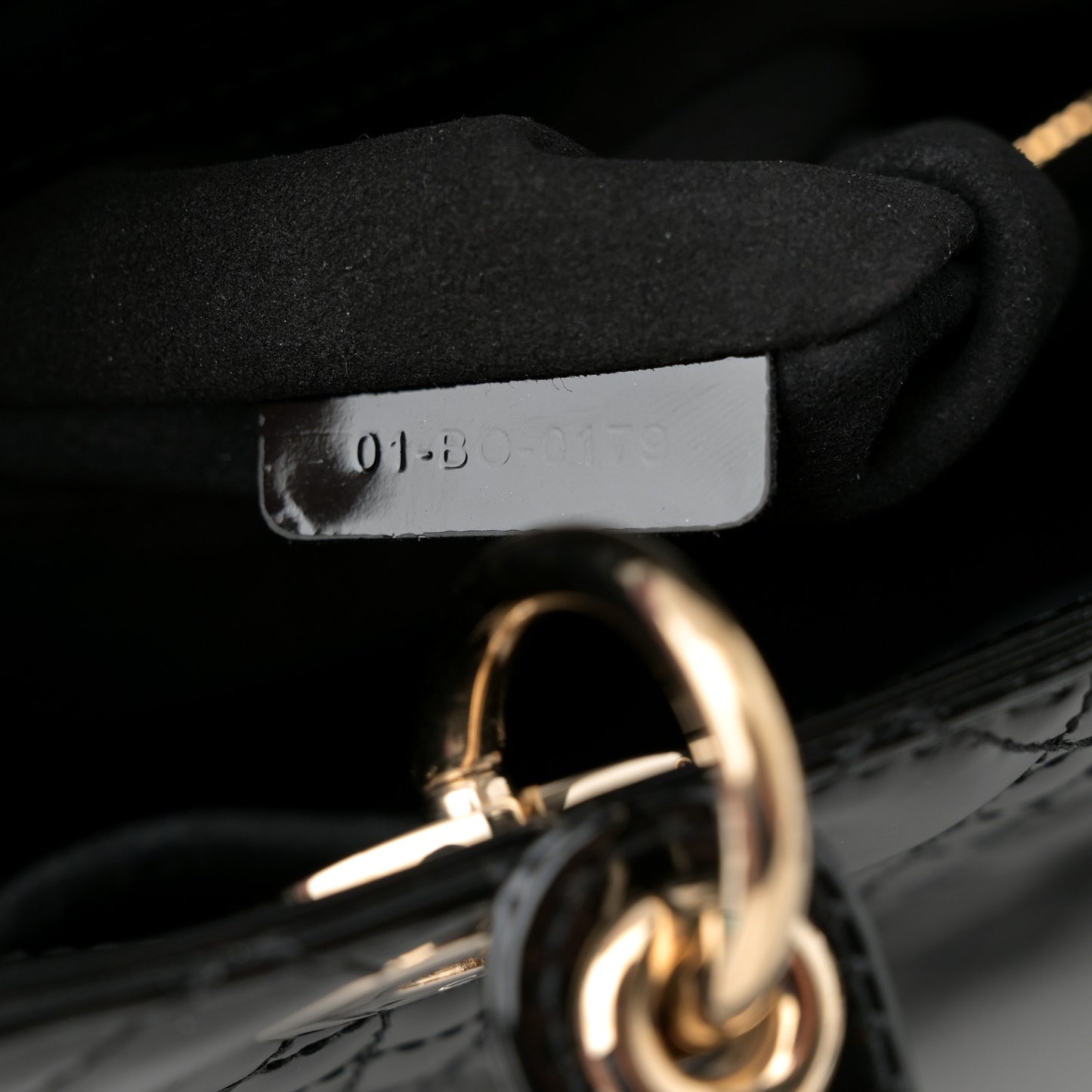 Patent Cannage Medium Lady Dior Black