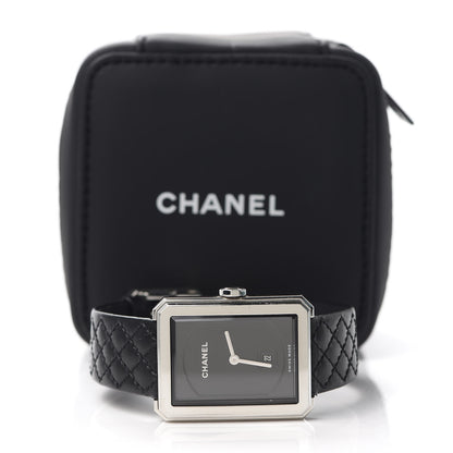 Chanel Stainless Steel Calfskin 26mm Boy-Friend Quilt Quartz Watch Black 5 of 5