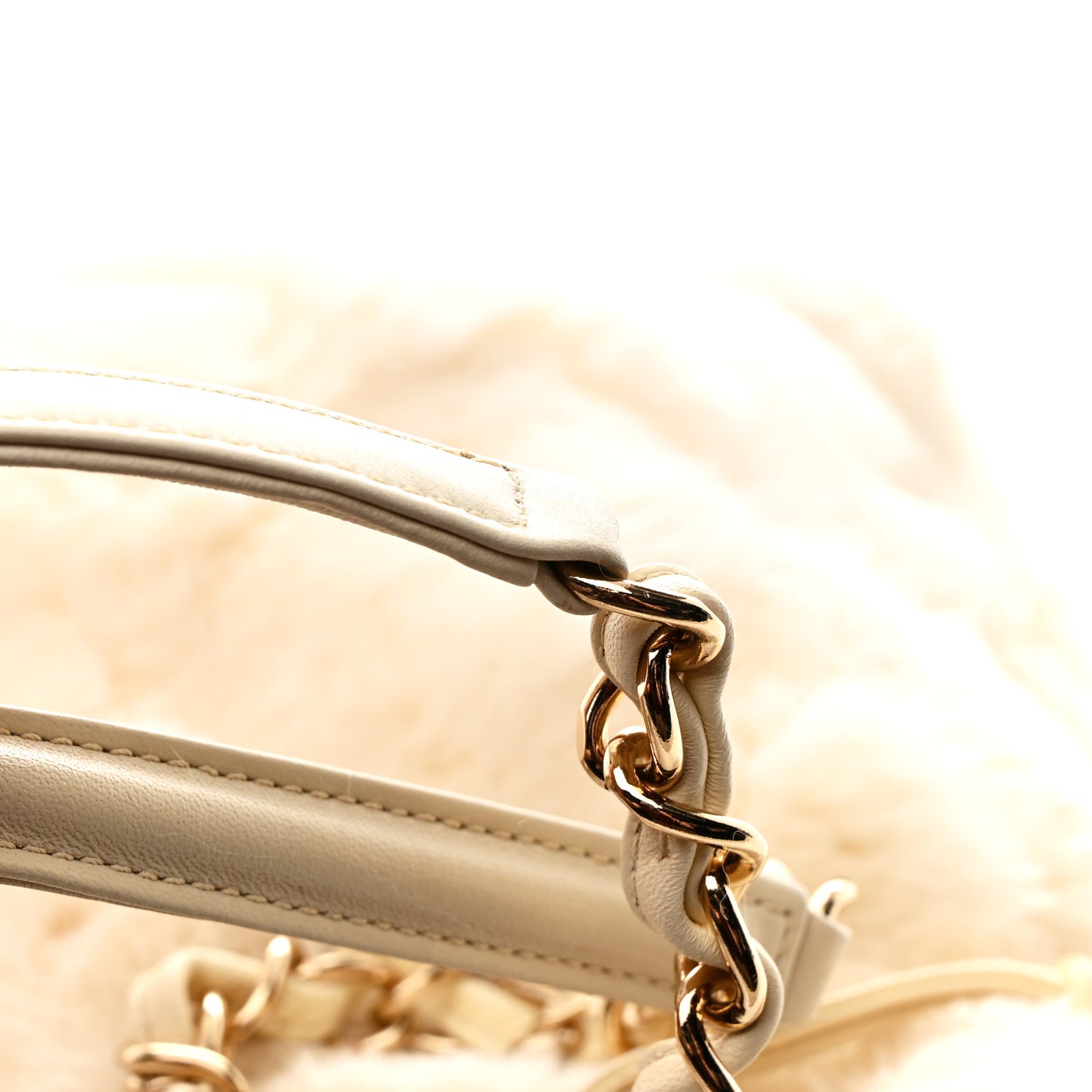 Rabbit Fur CC Tote Ivory