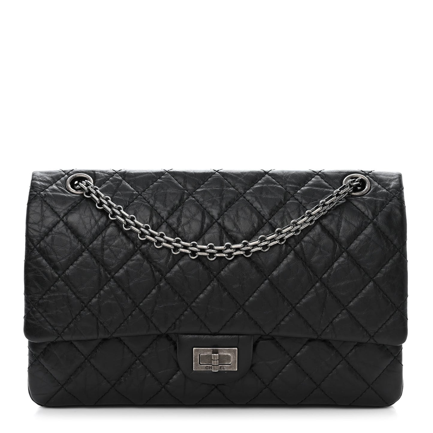 Aged Calfskin Quilted 2.55 Reissue 226 Flap Black