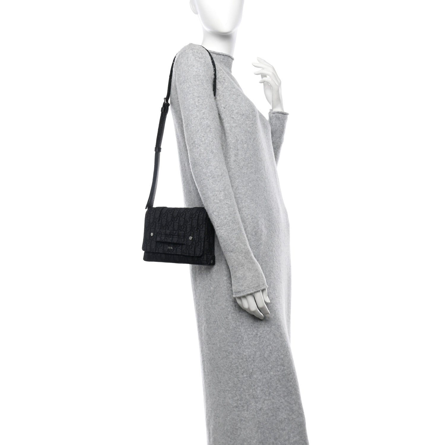 Christian Dior HOMME Oblique Canvas Flap Messenger Black 2 of 9