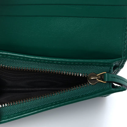 Gucci Calfskin Matelasse GG Marmont Card Case Wallet Emerald 4 of 7