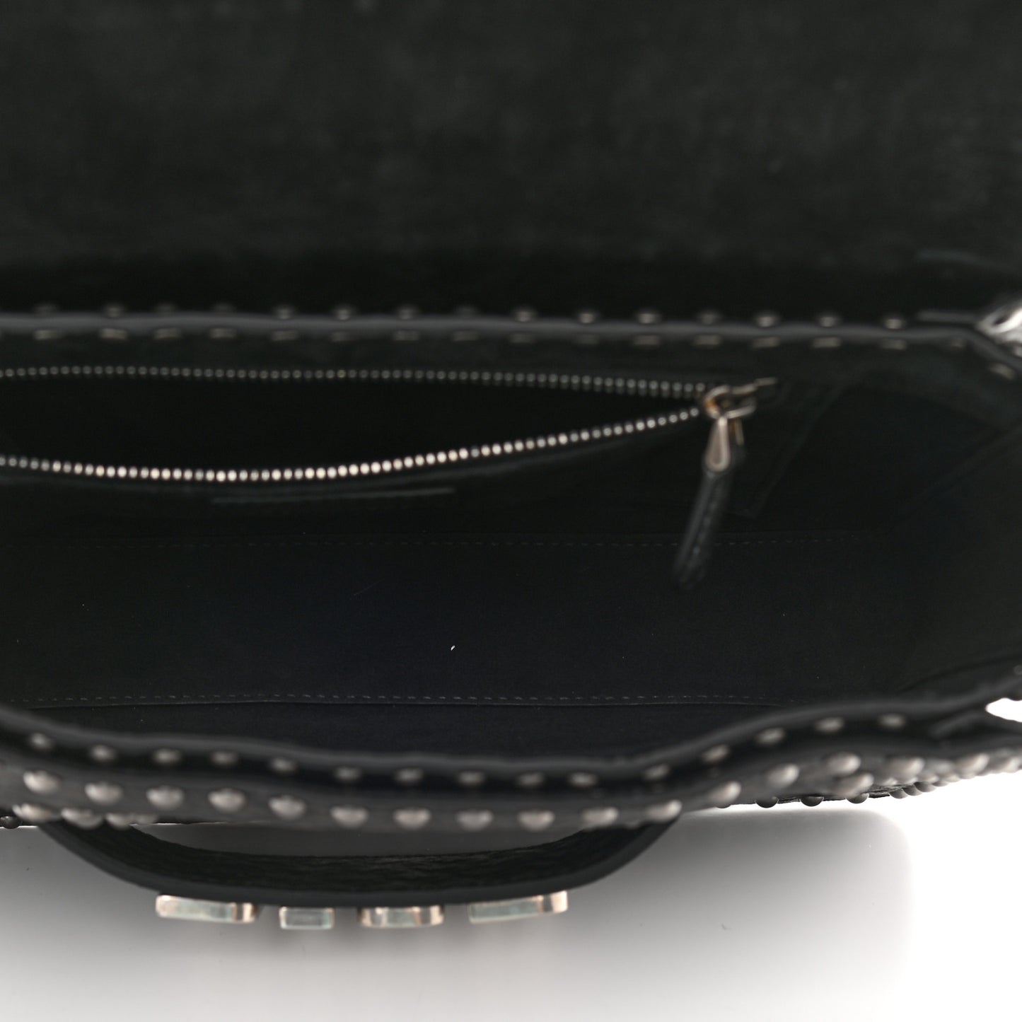 Calfskin Studded Dio(r)evolution Flap Bag Black