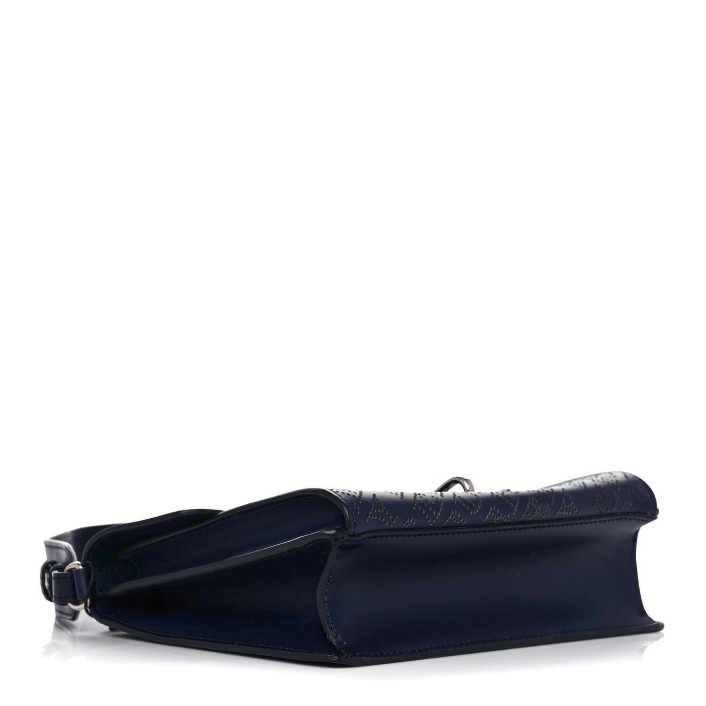 Calfskin Perforated Small Macken Crossbody Bag Regency Blue
