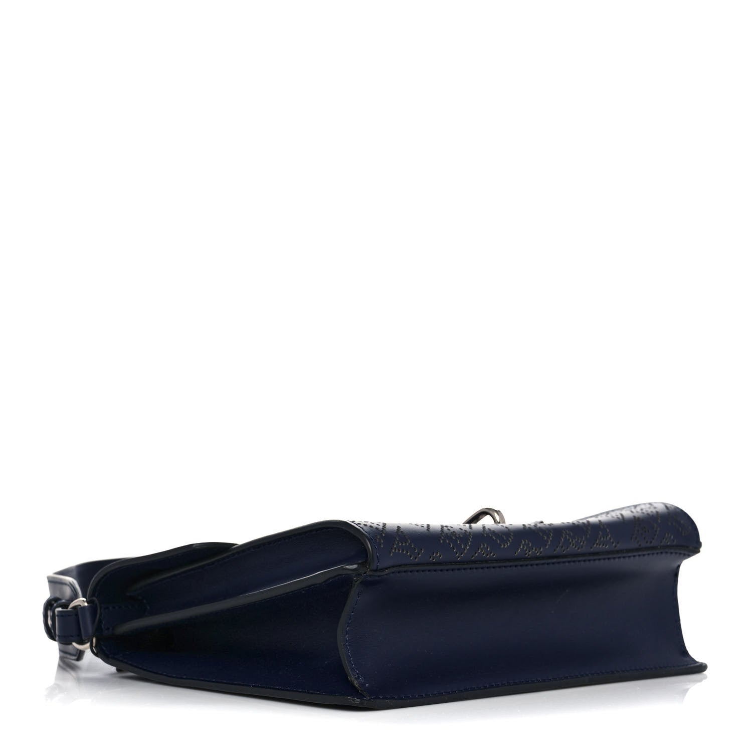 Burberry Calfskin Perforated Small Macken Crossbody Bag Regency Blue 3 of 9