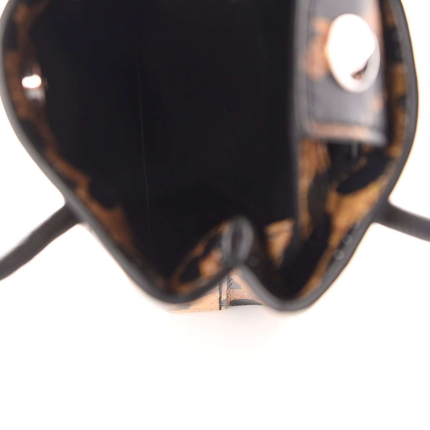 Smooth Calfskin Leopard Print Logo Shopping Phone Holder Bag Beige Black