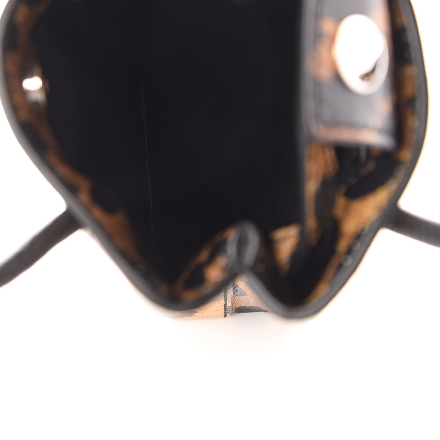 Balenciaga Smooth Calfskin Leopard Print Logo Shopping Phone Holder Bag Beige Black 5 of 9