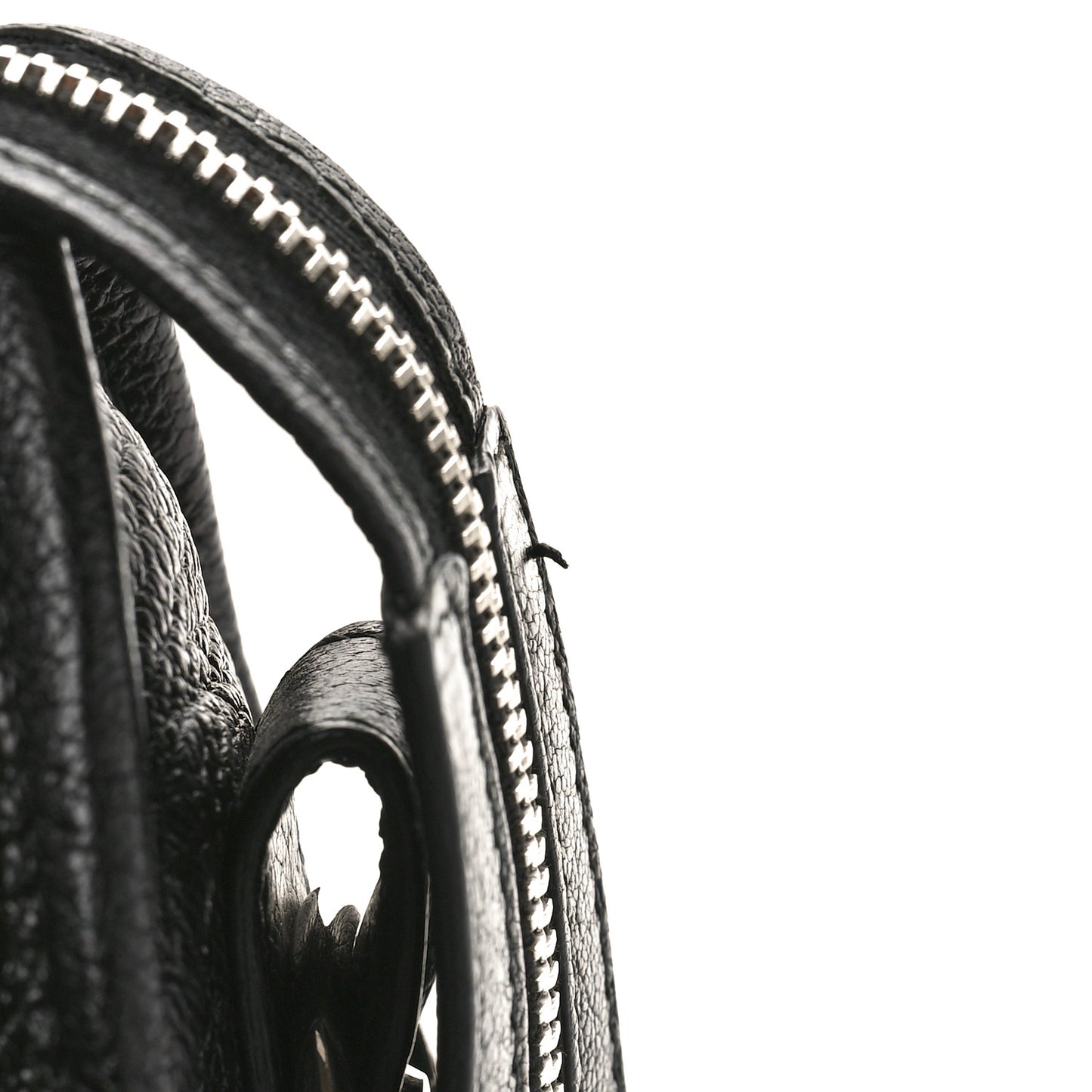 Chevre Silver Metallic Edge Hardware City Black