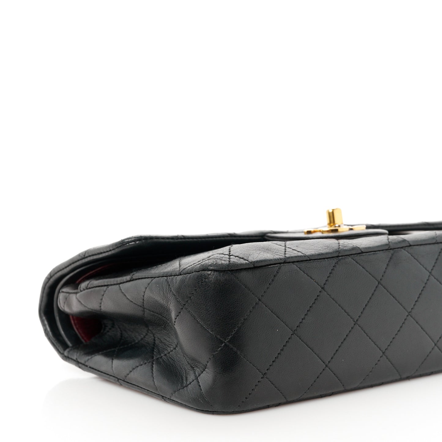 Lambskin Quilted Small Double Flap Black