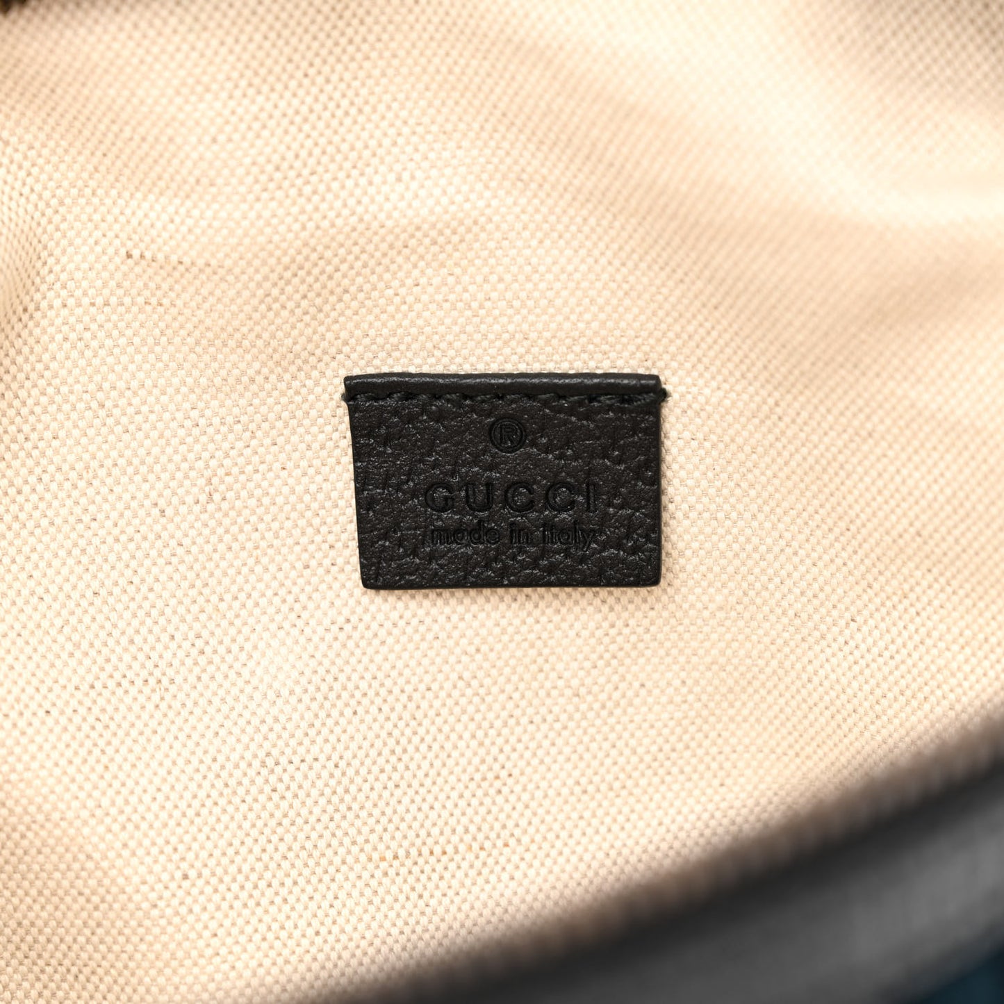 Velvet GG Monogram Web Belt Bag Blue Beige