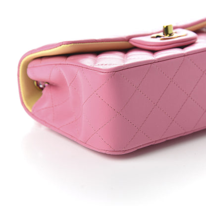 Chanel Lambskin Quilted Mini Rectangular Flap Pink Yellow 6 of 11