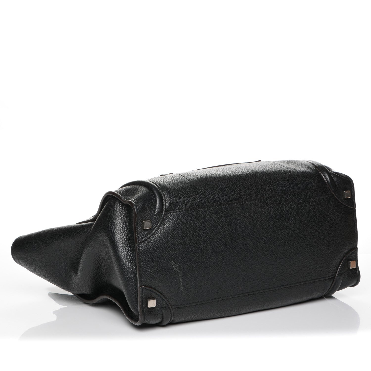 Celine Drummed Calfskin Shoulder Luggage Black 4 of 7