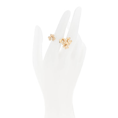 Van Cleef & Arpels 18K Yellow Gold Diamond Frivole Between The Finger Half Pave Ring 52 6 2 of 5