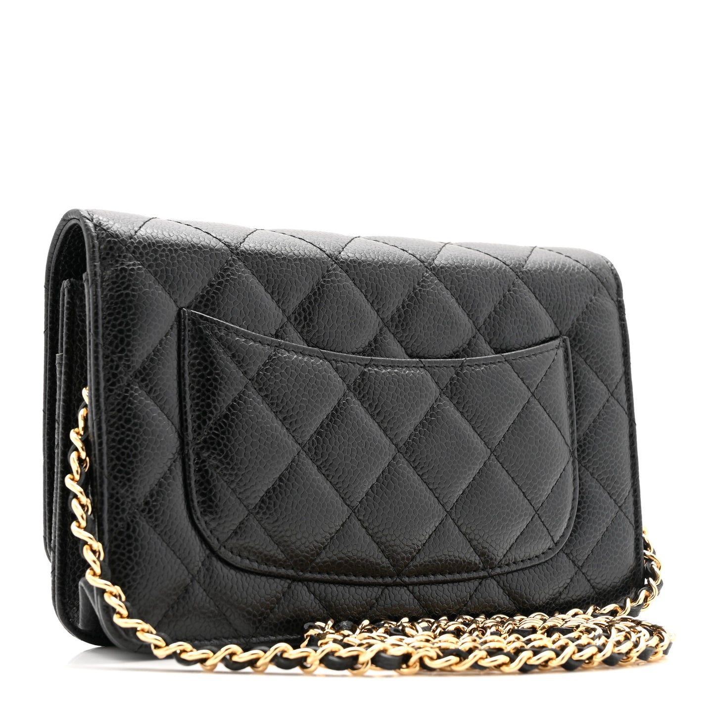 Caviar Quilted Wallet On Chain WOC Black