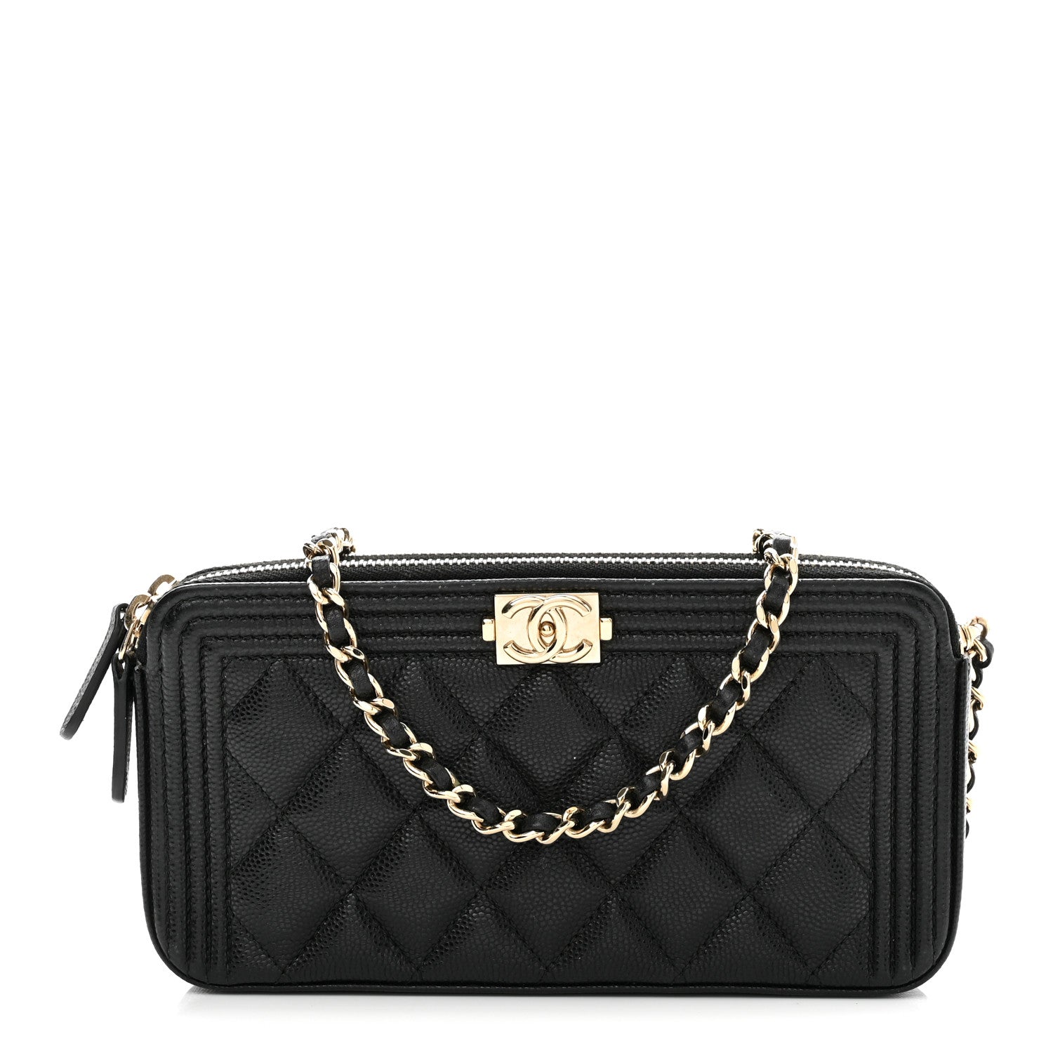 Chanel Caviar Quilted Small Boy Clutch With Chain Black 1 of 11