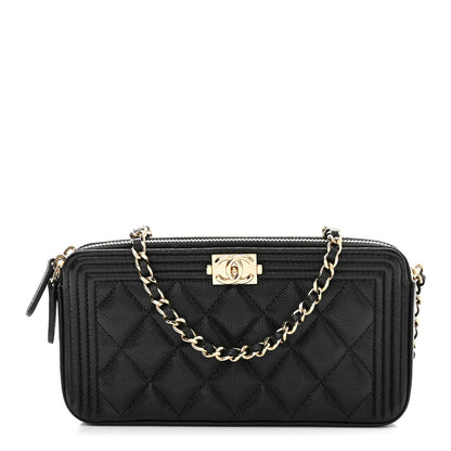 Chanel Caviar Quilted Small Boy Clutch With Chain Black 1 of 11