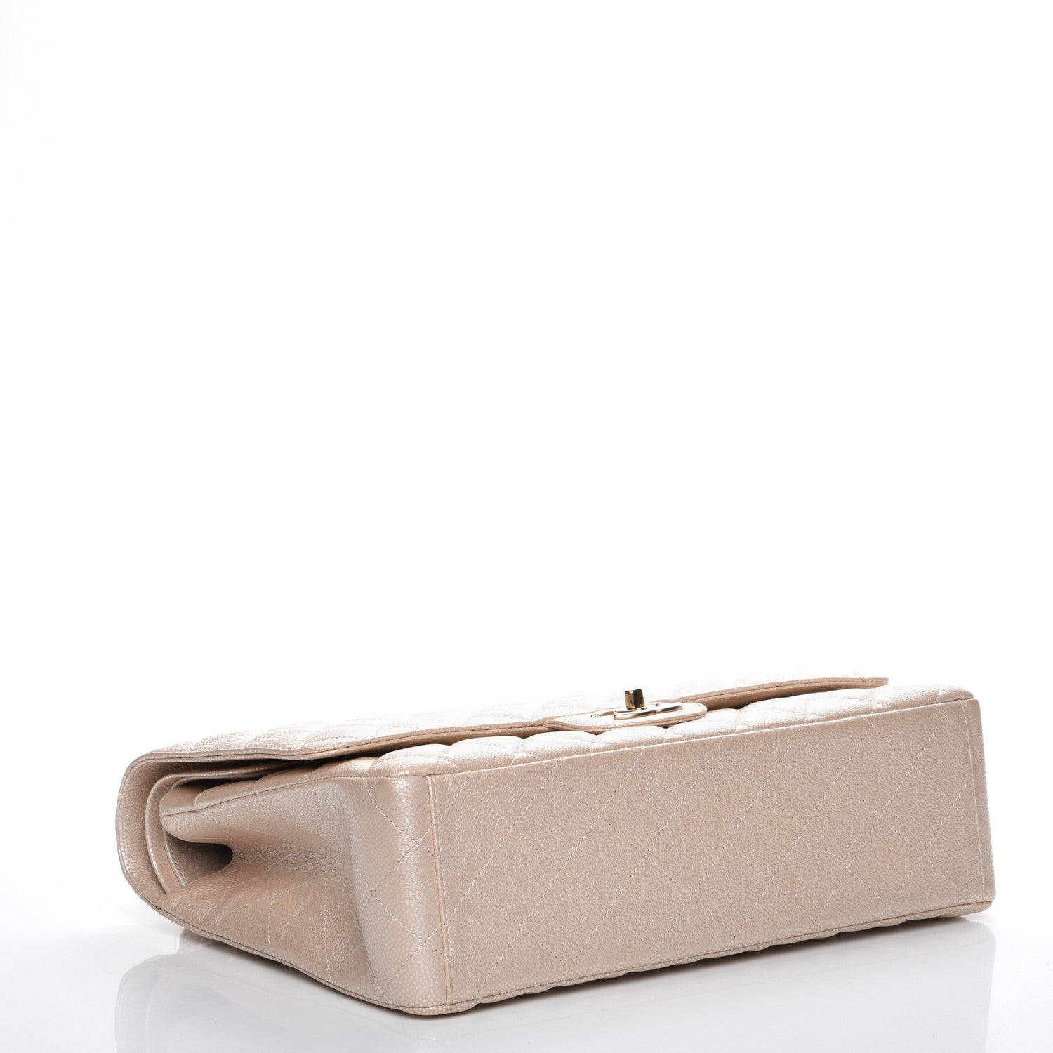 Chanel Metallic Caviar Maxi Double Flap Light Gold 4 of 8