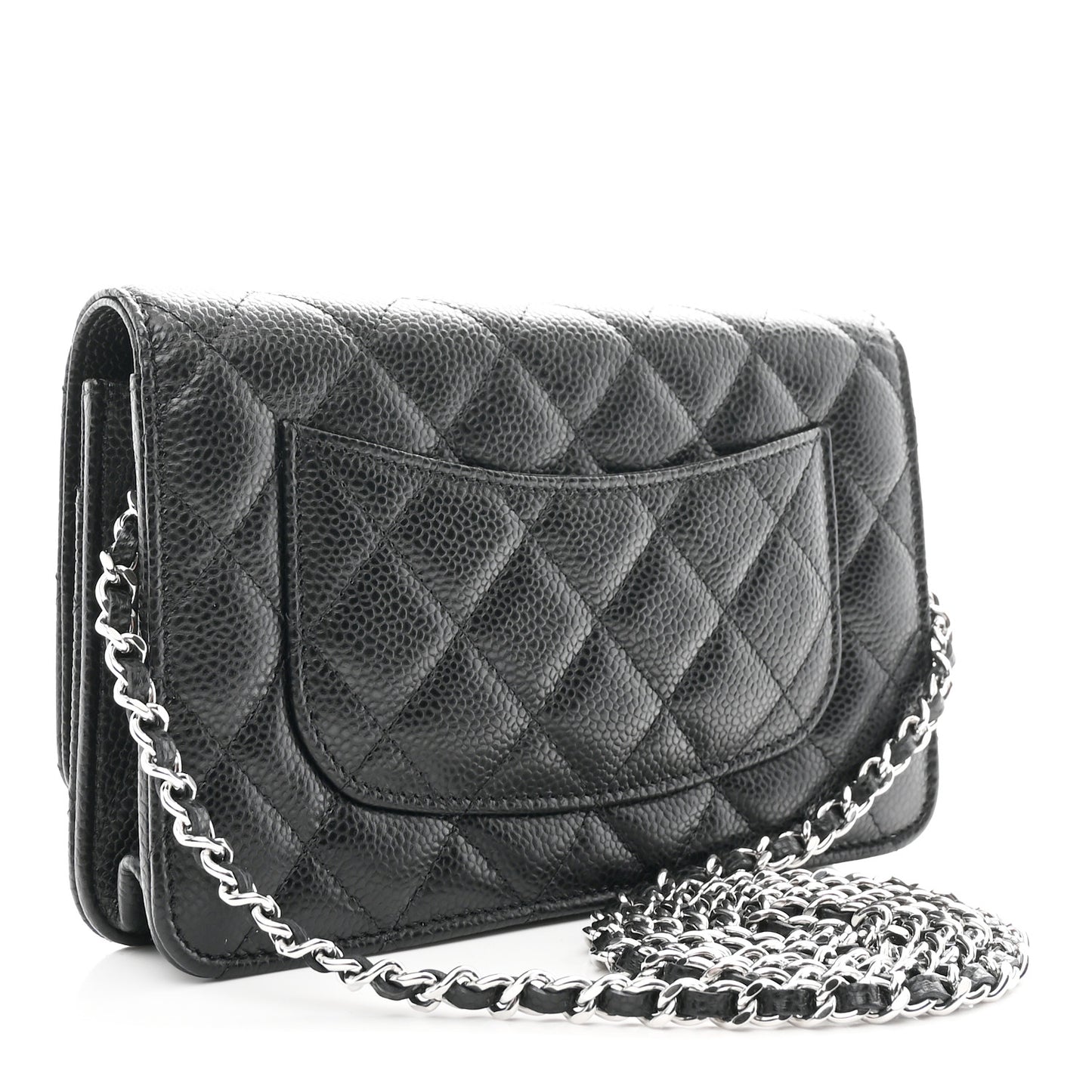 Caviar Quilted Wallet on Chain WOC Black