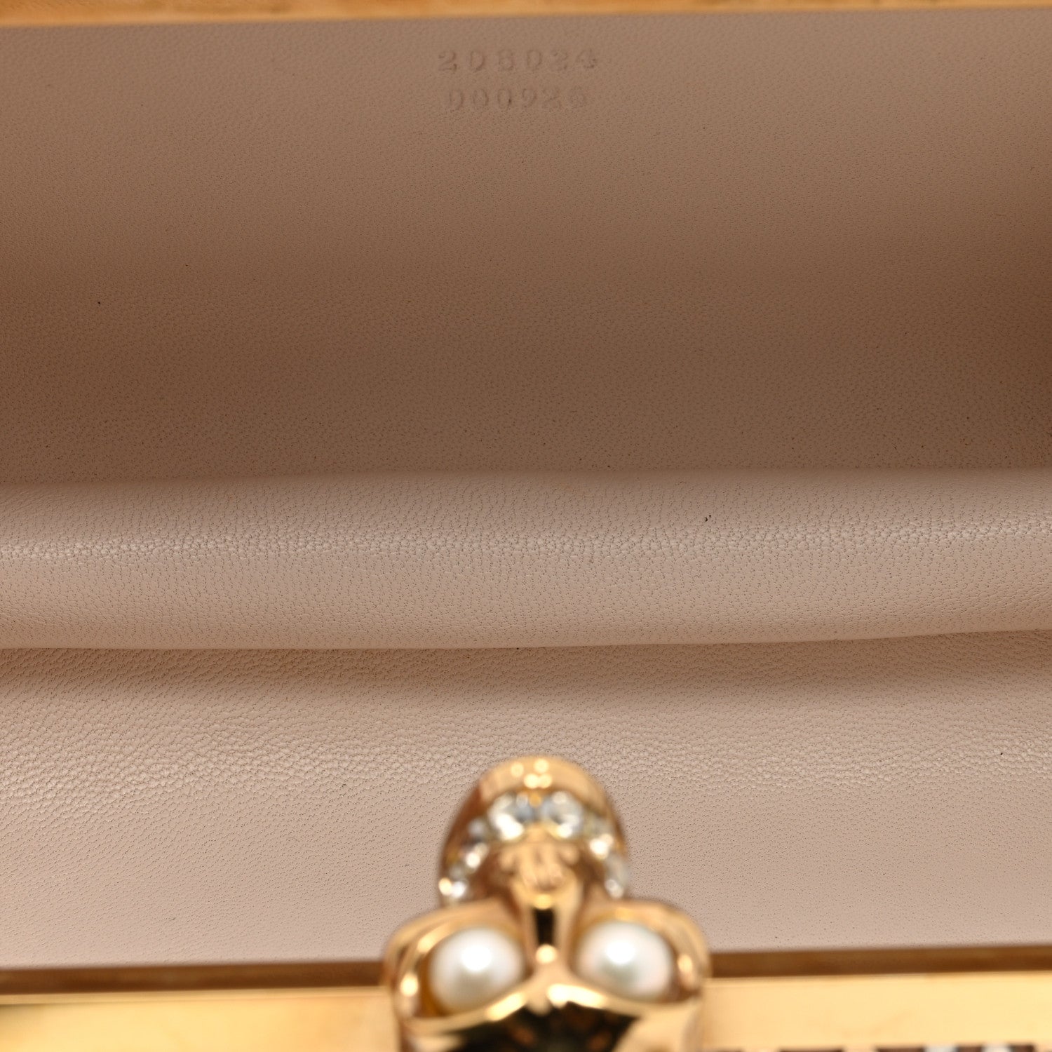 Alexander McQueen Suede Studded Britannia Skull Box Clutch Beige 5 of 10