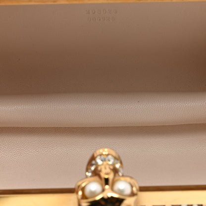 Alexander McQueen Suede Studded Britannia Skull Box Clutch Beige 5 of 10