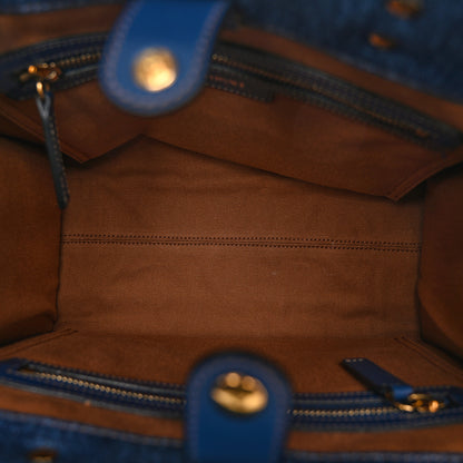 Versace Denim Calfskin La Medusa Small Tote Bag Blue 5 of 10