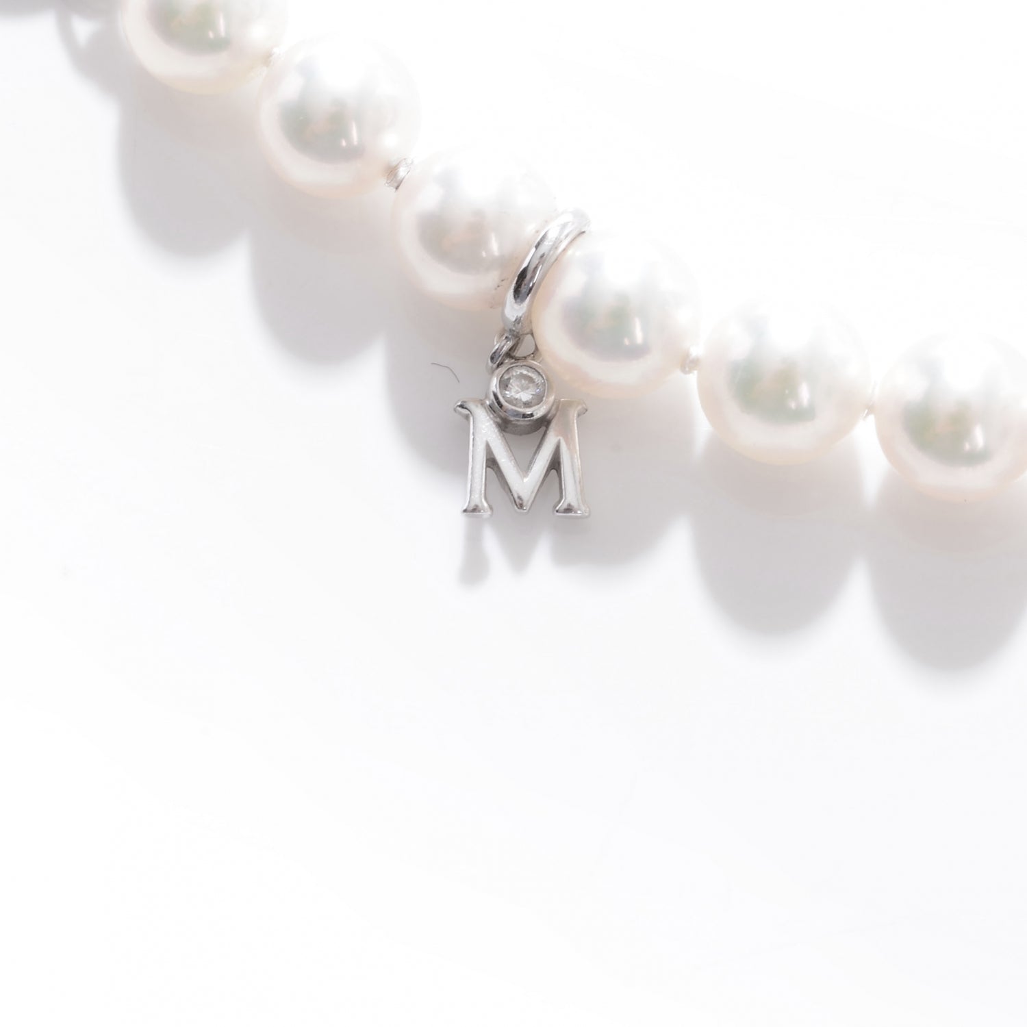 Mikimoto Platinum and Diamond 16" Cultured Akoya Pearl Necklace 5 of 7