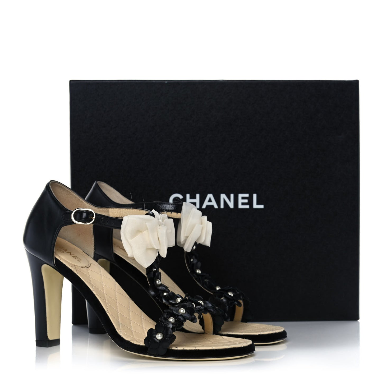 Camellia Bow Sandals 38.5 Black