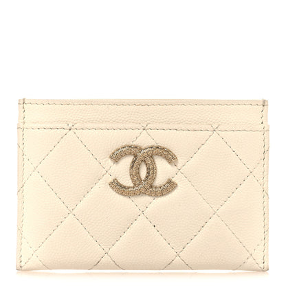 Chanel Caviar Quilted CC Logo Card Holder White 1 of 8