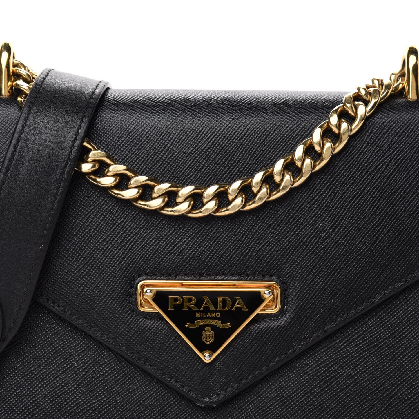 Saffiano Lux Crossbody Bag Black