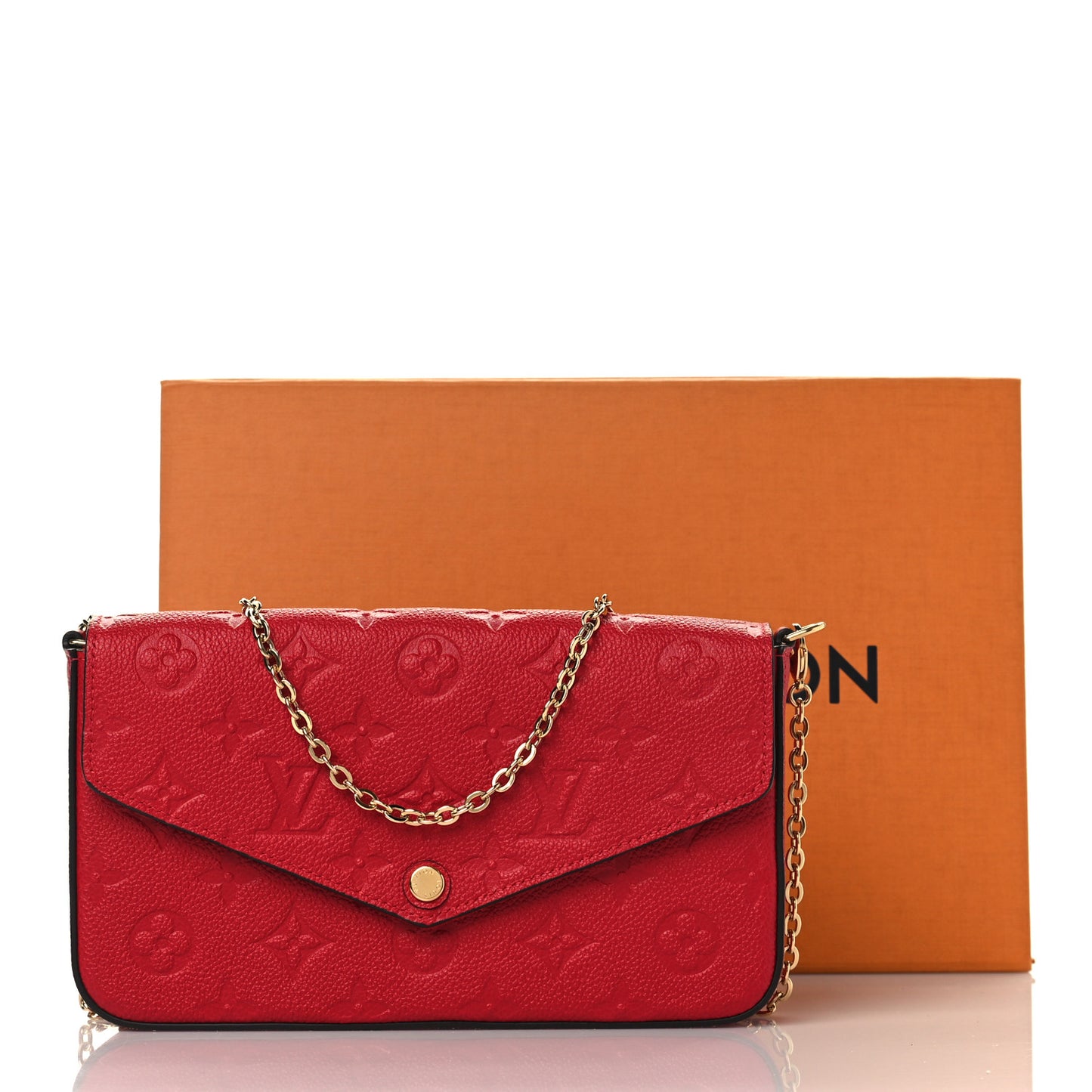 Empreinte Pochette Felicie Chain Wallet Scarlet