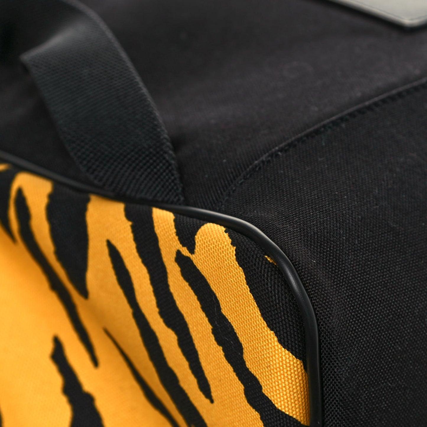 Canvas Zebra Print City Backpack Yellow Black