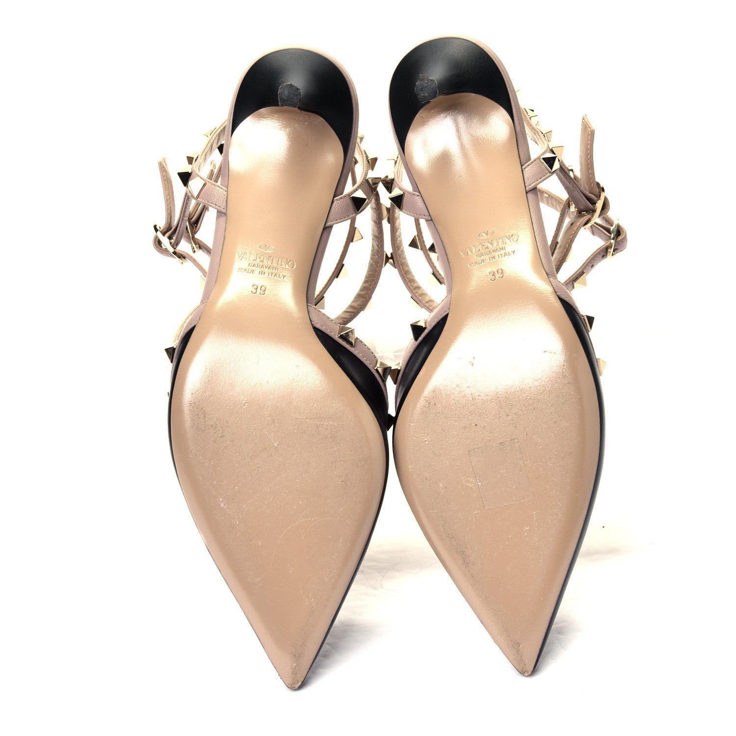 Valentino Garavani Calfskin Nappa Rockstud Ankle Strap 65mm Pumps 39 Black Poudre 4 of 4