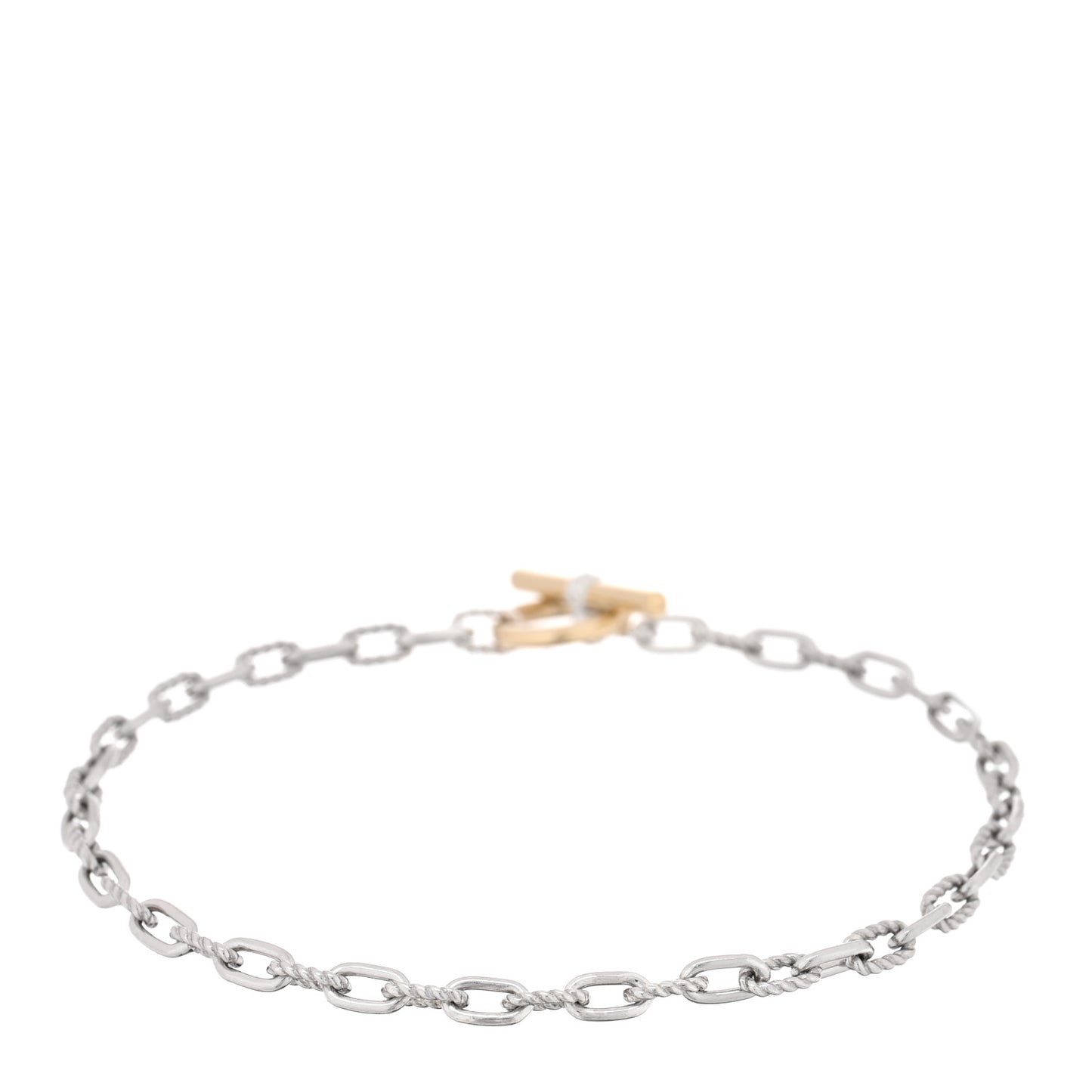Sterling Silver 18K Yellow Gold 3mm DY Madison Toggle Chain Bracelet
