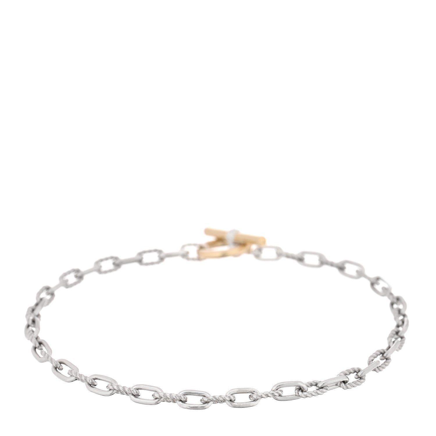 David Yurman Sterling Silver 18K Yellow Gold 3mm DY Madison Toggle Chain Bracelet 2 of 4