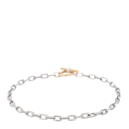 David Yurman Sterling Silver 18K Yellow Gold 3mm DY Madison Toggle Chain Bracelet 2 of 4
