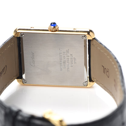 Cartier Stainless Steel 18K Yellow Gold Alligator 27mm Tank Solo Quartz Watch 4 of 4