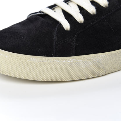 Saint Laurent Distressed Suede Womens Court Classic Sneakers 39 Black 11 of 13