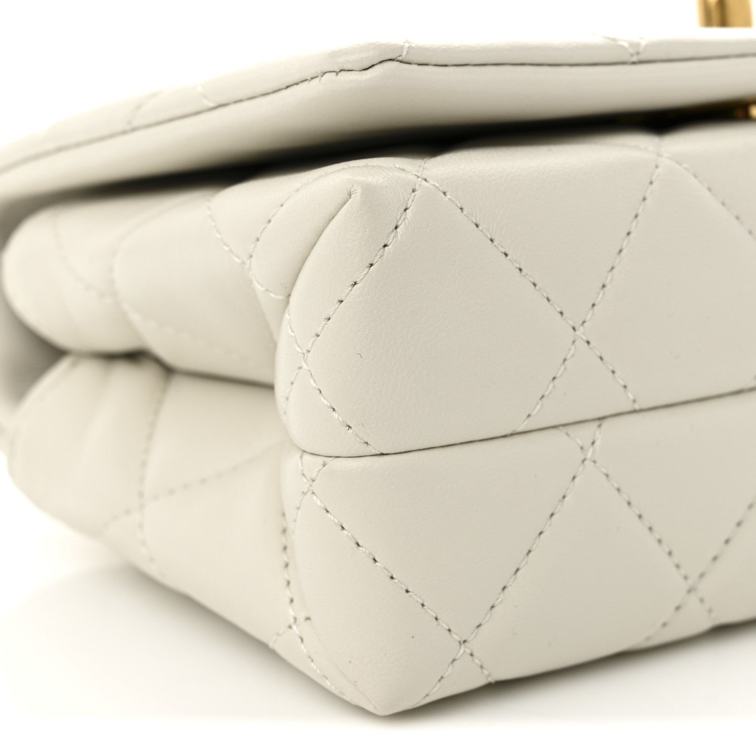 Chanel Shiny Lambskin Quilted Enamel CC Mini Flap White 9 of 10