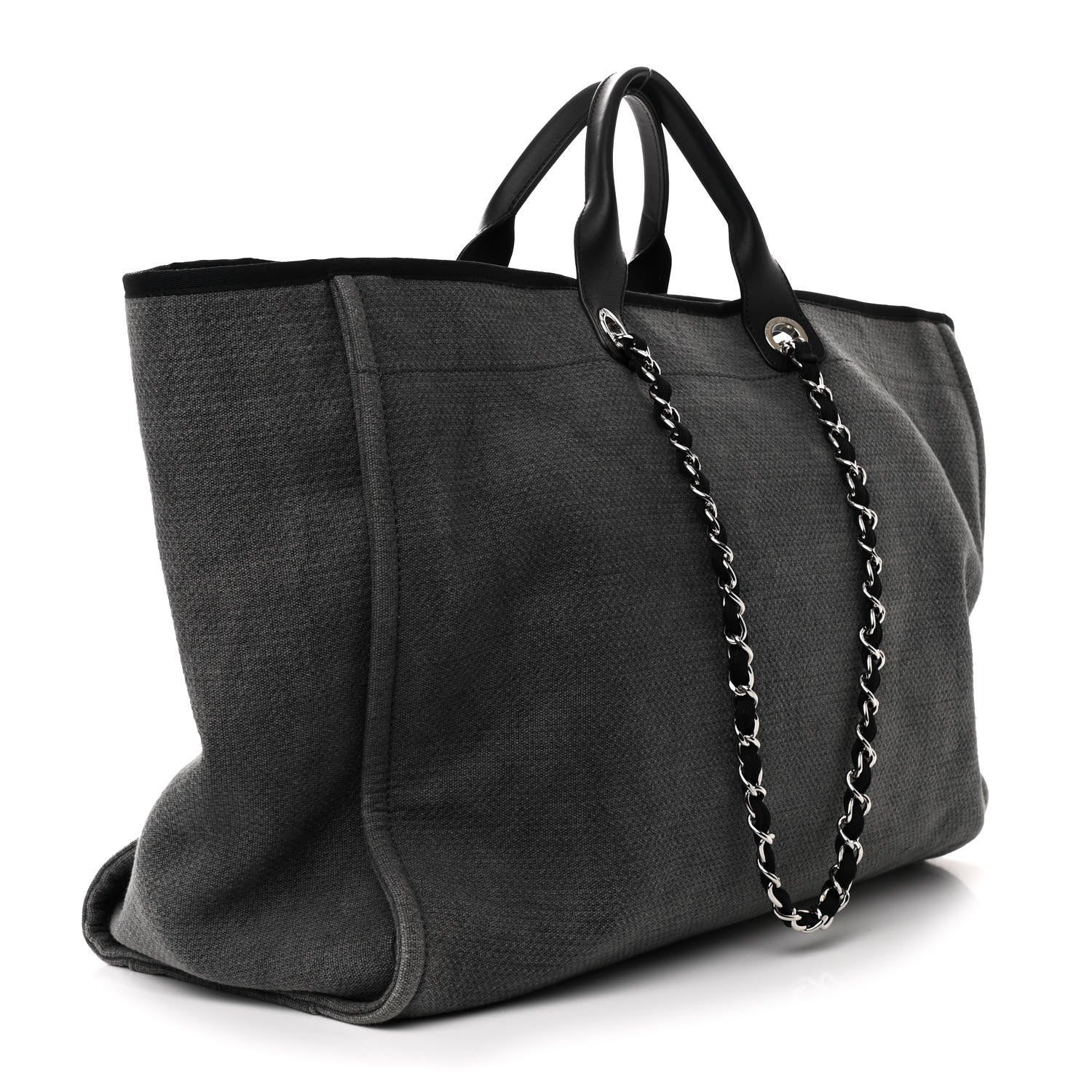 Chanel Canvas Extra Large Deauville Tote Grey 3 of 11
