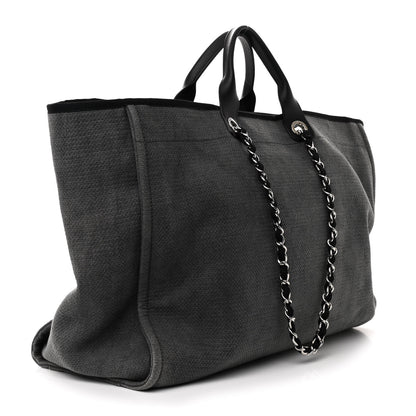 Chanel Canvas Extra Large Deauville Tote Grey 3 of 11